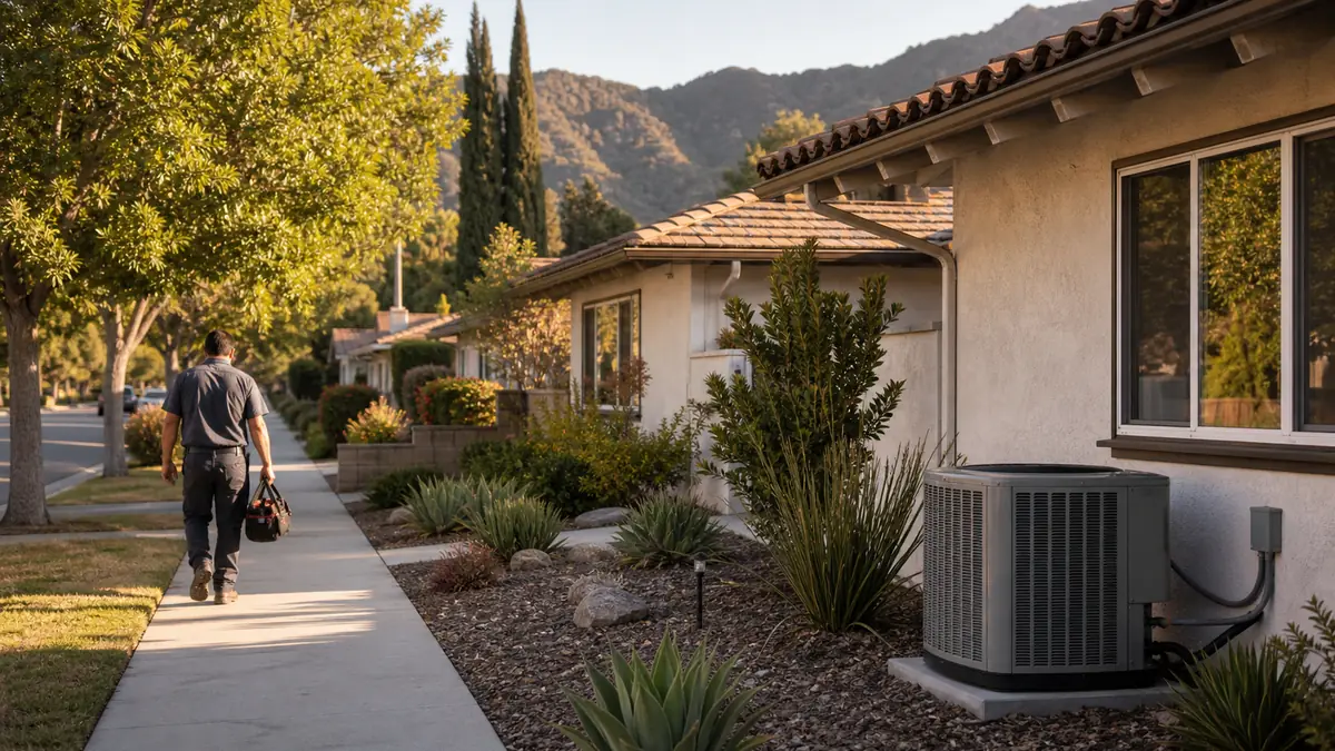 Illustration of Mitsubishi HVAC service in the Merlinda neighborhood of West Covina, CA