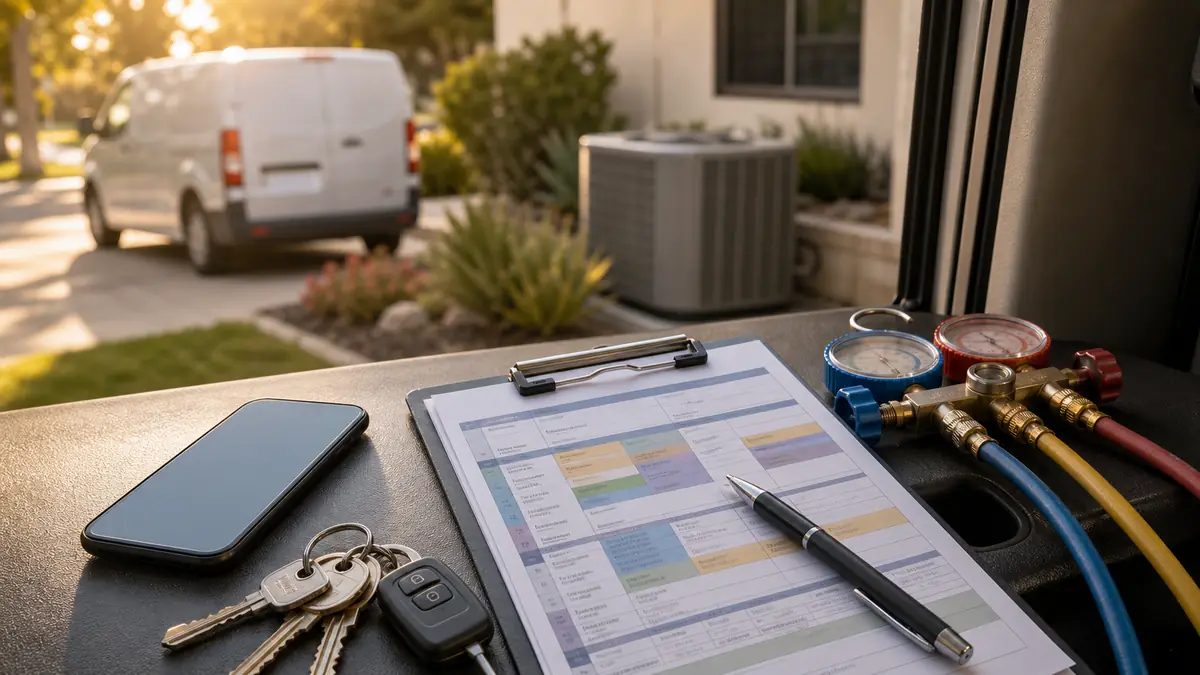 Illustration of scheduling Mitsubishi HVAC service in West Covina, CA